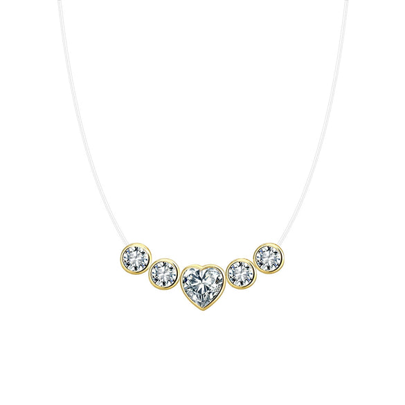 Wholesale Women's Geometric Zircon 925 Sterling Silver Flash O Chain Necklace With Electroplating