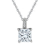 Wholesale Women's Geometric Zircon 925 Sterling Silver Flash O Chain Necklace With Electroplating