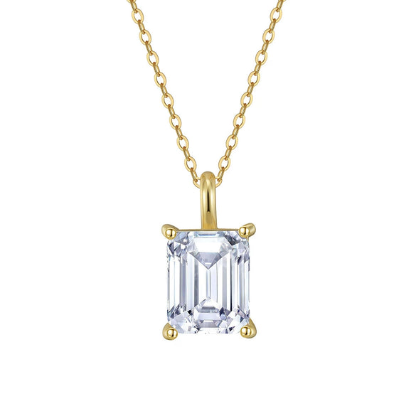 Wholesale Women's Geometric Zircon 925 Sterling Silver Flash O Chain Necklace With Electroplating