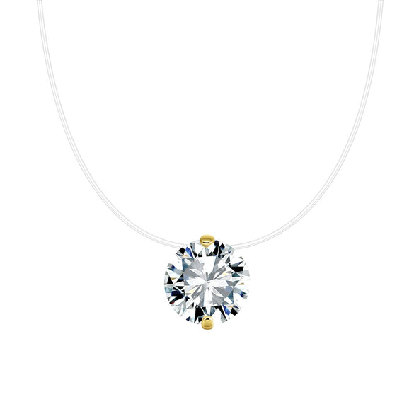 Wholesale Women's Geometric Zircon 925 Sterling Silver Flash O Chain Necklace With Electroplating