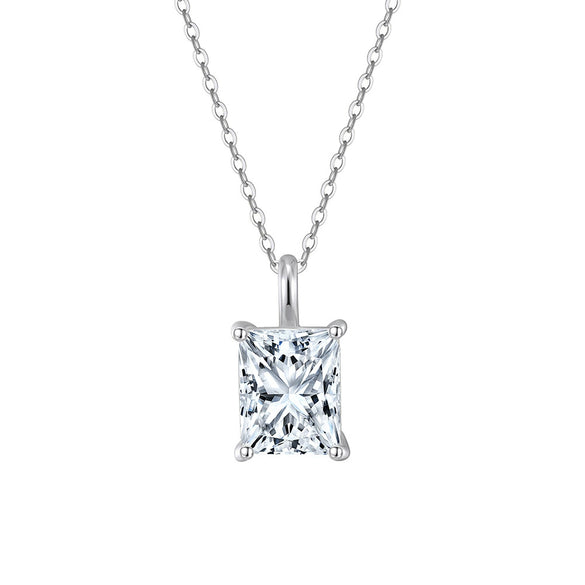 Wholesale Women's Geometric Zircon 925 Sterling Silver Flash O Chain Necklace With Electroplating