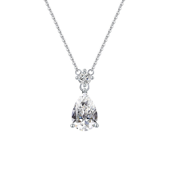 Wholesale Women's Geometric Zircon 925 Sterling Silver Flash O Chain Necklace With Electroplating