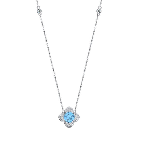 Wholesale Women's Geometric Zircon 925 Sterling Silver Flash O Chain Necklace With Electroplating