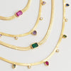 Wholesale Women's Geometric Zircon Titanium Steel Snake Bone Chain Necklace With 18K Real Gold Electroplating