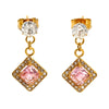 Wholesale Women's Geometric Zirconia Inlaid Titanium Steel Earrings Casual Style