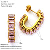 Wholesale Women's Geometric Zirconia Inlaid Titanium Steel Earrings With Personal Style