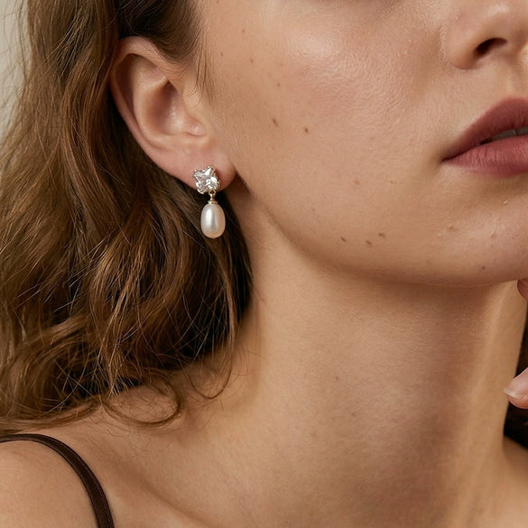 Wholesale Women's Geometric Zirconia 925 Silver Earrings