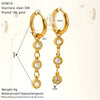 Wholesale Women's Geometric Zirconia Titanium Steel Earrings With Tassel Retro Style