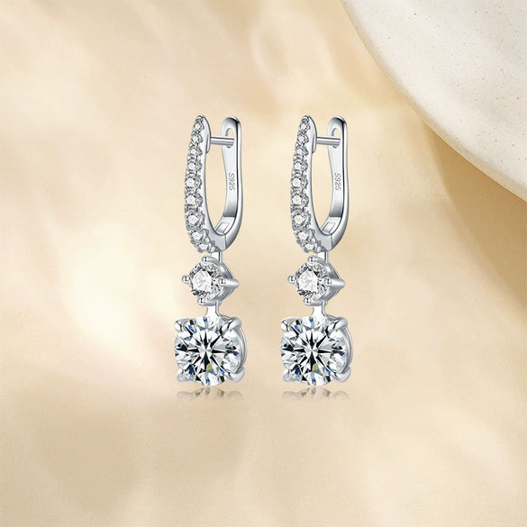 Wholesale Women's Geometric Zirconset 925 Sterling Silver Earrings Light Luxury Style