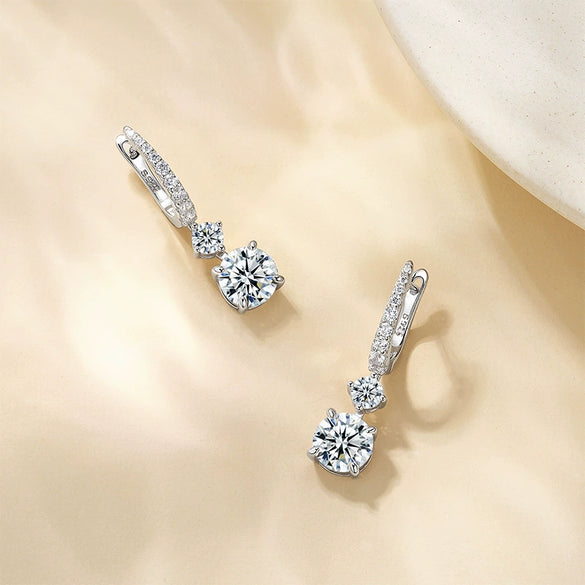 Wholesale Women's Geometric Zirconset 925 Sterling Silver Earrings Light Luxury Style