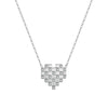 Wholesale Women's Geometric Zirconstudded Heart Pendant Necklace With Electroplated Calendering Chain