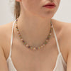 Wholesale Women's Geometry Style Stainless Steel And Titanium Steel Square Beaded Necklace With Electroplating In Spring And Summer
