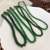 Wholesale Women's Glass Beaded Necklace With Geometric Style And Baking Paint Process And Ball Chain And Ingot Buckle Clasp