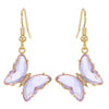 Wholesale Women's Glass Glaze Butterfly Earrings With 925 Silver Needle And Electroplating Treatment