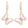 Wholesale Women's Glass Glaze Butterfly Earrings With 925 Silver Needle And Electroplating Treatment