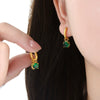 Wholesale Women's Glass Stone Zircon Earrings Titanium Steel 18K Gold Plated Geometric Electroplated Jewelry