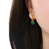 Wholesale Women's Glass Stone Zircon Earrings Titanium Steel 18K Gold Plated Geometric Electroplated Jewelry