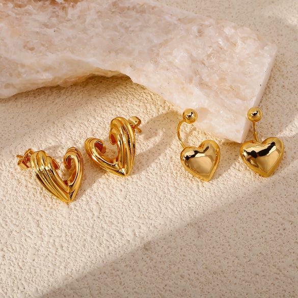 Wholesale Women's Glazed Textured Copper Earrings With Geometric Design And Electroplating