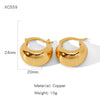 Wholesale Women's Glazed Textured Copper Earrings With Geometric Design And Electroplating