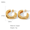 Wholesale Women's Glazed Textured Copper Earrings With Geometric Design And Electroplating