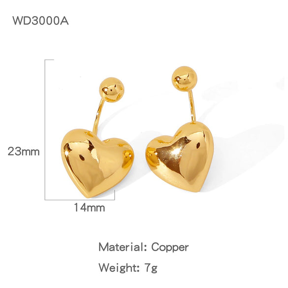 Wholesale Women's Glazed Textured Copper Earrings With Geometric Design And Electroplating
