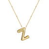 Wholesale Women's Glossy Bubble Letter Heart Copper Necklace Gold Plated With Ochain And Electroplating Treatment