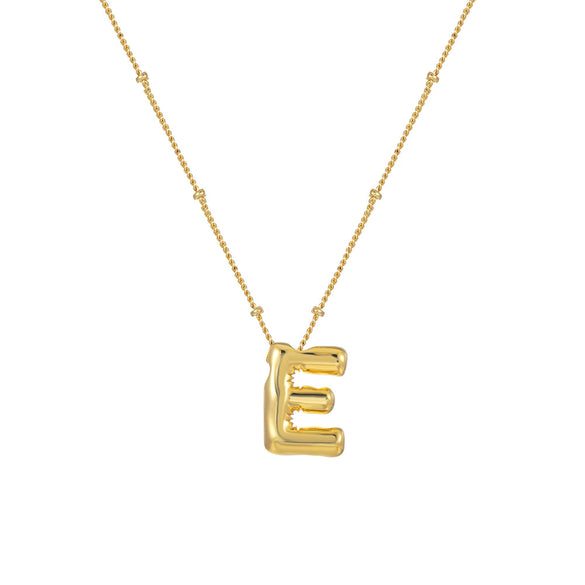 Wholesale Women's Glossy Bubble Letter Heart Copper Necklace Gold Plated With Ochain And Electroplating Treatment