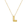 Wholesale Women's Glossy Bubble Letter Heart Copper Necklace Gold Plated With Ochain And Electroplating Treatment