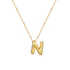 Wholesale Women's Glossy Bubble Letter Heart Copper Necklace Gold Plated With Ochain And Electroplating Treatment