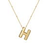 Wholesale Women's Glossy Bubble Letter Heart Copper Necklace Gold Plated With Ochain And Electroplating Treatment