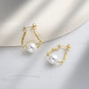 Wholesale Women's Glowing 925 Silver Electroplated Broken Silver Pearl Earrings Highend Minimalist Style