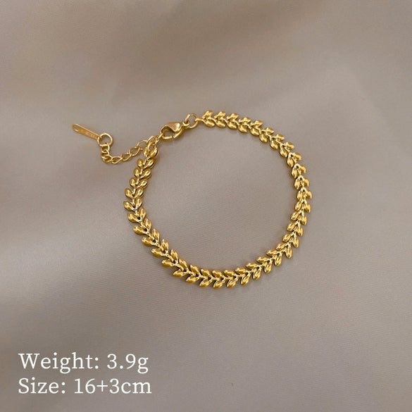 Wholesale Women's Gold Inlaid Constellation Titanium Steel Chain Bracelet