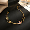 Wholesale Women's Gold Inlaid Stainless Steel Butterfly Bracelet