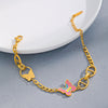 Wholesale Women's Gold Inlaid Stainless Steel Butterfly Bracelet