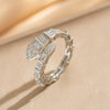Wholesale Women's Gold Plated Copper Electroplated Snakeshaped Zircon Ring Light Luxury Jewelry