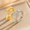 Wholesale Women's Gold Plated Copper Electroplated Snakeshaped Zircon Ring Light Luxury Jewelry
