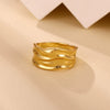 Wholesale Women's Gold Plated Copper Geometric Ring With Smooth Irregular Texture And Cold Light Luxury Style