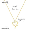 Wholesale Women's Gold Plated Copper Heart Shaped Clavicle Chain Necklace With Cross Inlay And Electroplating Treatment