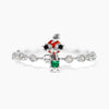 Wholesale Women's Gold Plated Copper Heart Shaped Cute Adjustable Ring With Colorful Zircon And Electroplating