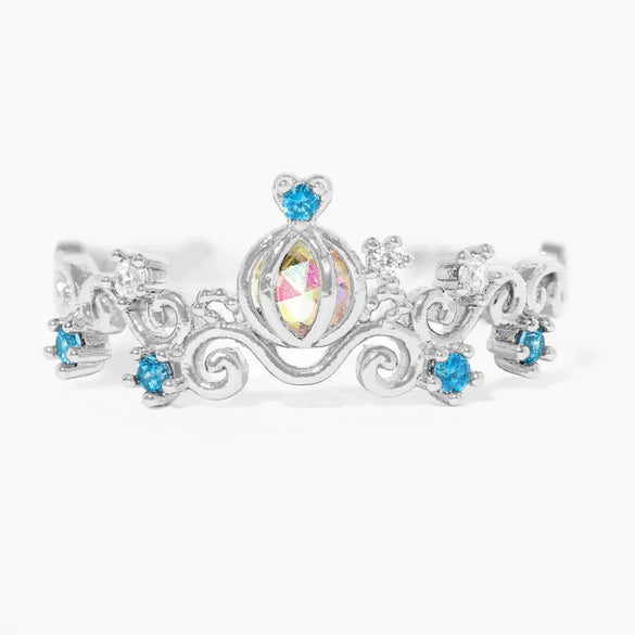 Wholesale Women's Gold Plated Copper Heart Shaped Cute Adjustable Ring With Colorful Zircon And Electroplating