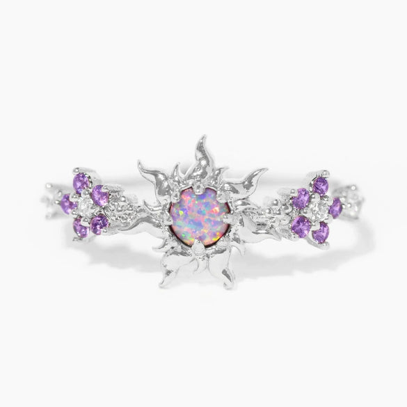 Wholesale Women's Gold Plated Copper Heart Shaped Cute Adjustable Ring With Colorful Zircon And Electroplating