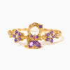 Wholesale Women's Gold Plated Copper Heart Shaped Cute Adjustable Ring With Colorful Zircon And Electroplating