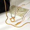 Wholesale Women's Gold Plated Geometric Stainless Steel Carp Pendant Necklaces