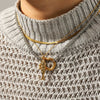 Wholesale Women's Gold Plated Geometric Stainless Steel Carp Pendant Necklaces