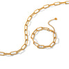 Wholesale Women's Gold Plated Geometric Stainless Steel Cross Chain Jewelry Necklace And Bracelet