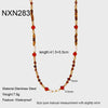 Wholesale Women's Gold Plated Geometric Stainless Steel Handmade Beaded Necklaces Jewelry