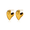 Wholesale Women's Gold Plated Stainless Steel Geometric And Heartshaped Stud Earrings With Light Luxury And Highend Feel