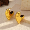 Wholesale Women's Gold Plated Stainless Steel Geometric And Heartshaped Stud Earrings With Light Luxury And Highend Feel
