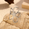 Wholesale Women's Gold Plated Titanium Steel And Stainless Steel Flower Ring With Ins Style