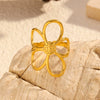 Wholesale Women's Gold Plated Titanium Steel And Stainless Steel Flower Ring With Ins Style